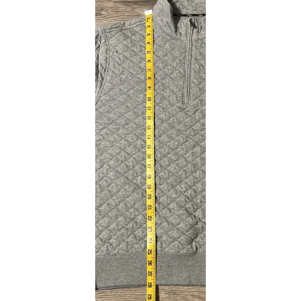 Brooks Brothers Gray Diamond Quilted 1/4 Zip Stretch Pullover Sweater Size Large